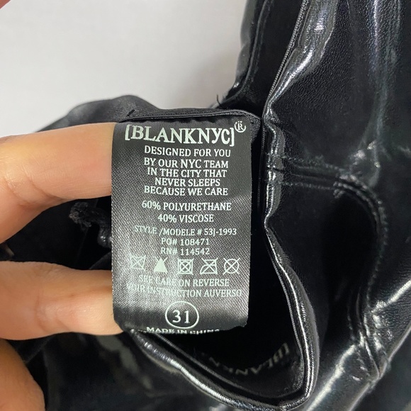 BLANKNYC Faux Patent Leather Leggings In Dominatrix Size 31 - Picture 13 of 14